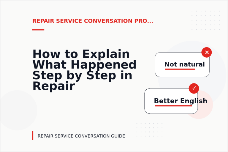 How to Explain What Happened Step by Step in Repair Service Conversation English How to Explain What Happened Step by Step in Repair Service Conversation English