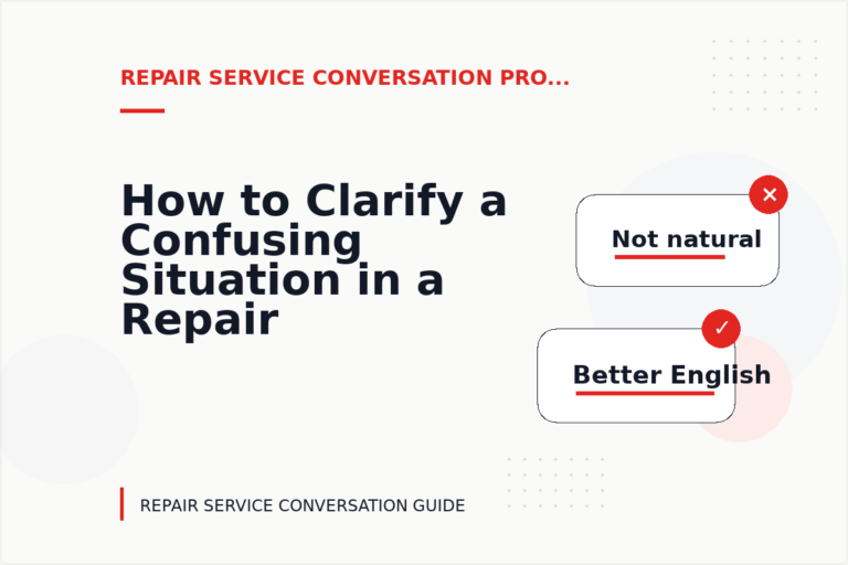 How to Clarify a Confusing Situation in a Repair Service Conversation