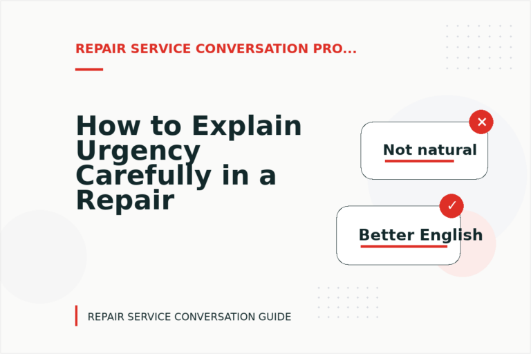 How to Explain Urgency Carefully in a Repair Service Conversation How to Explain Urgency Carefully in a Repair Service Conversation