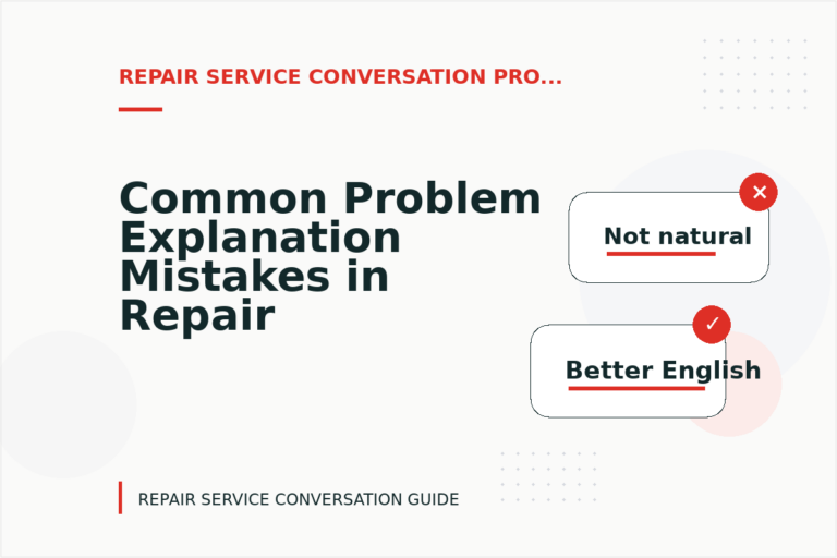 Common Problem Explanation Mistakes in Repair Service Conversation English Common Problem Explanation Mistakes in Repair Service Conversation English