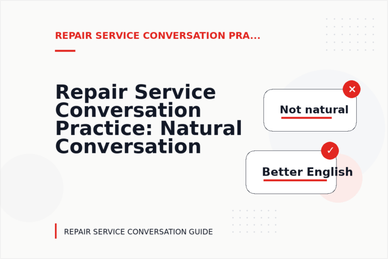 Repair Service Conversation Practice: Natural Conversation Lines