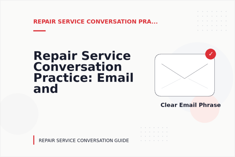 Repair Service Conversation Practice: Email and Message Examples