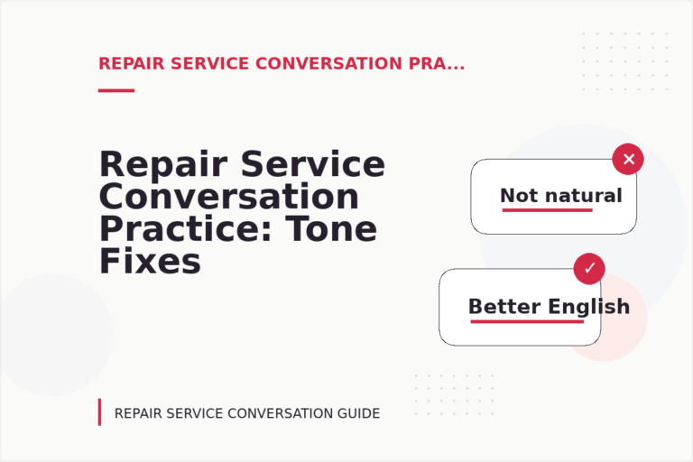 Repair Service Conversation Practice: Tone Fixes for Real Situations Repair Service Conversation Practice: Tone Fixes for Real Situations